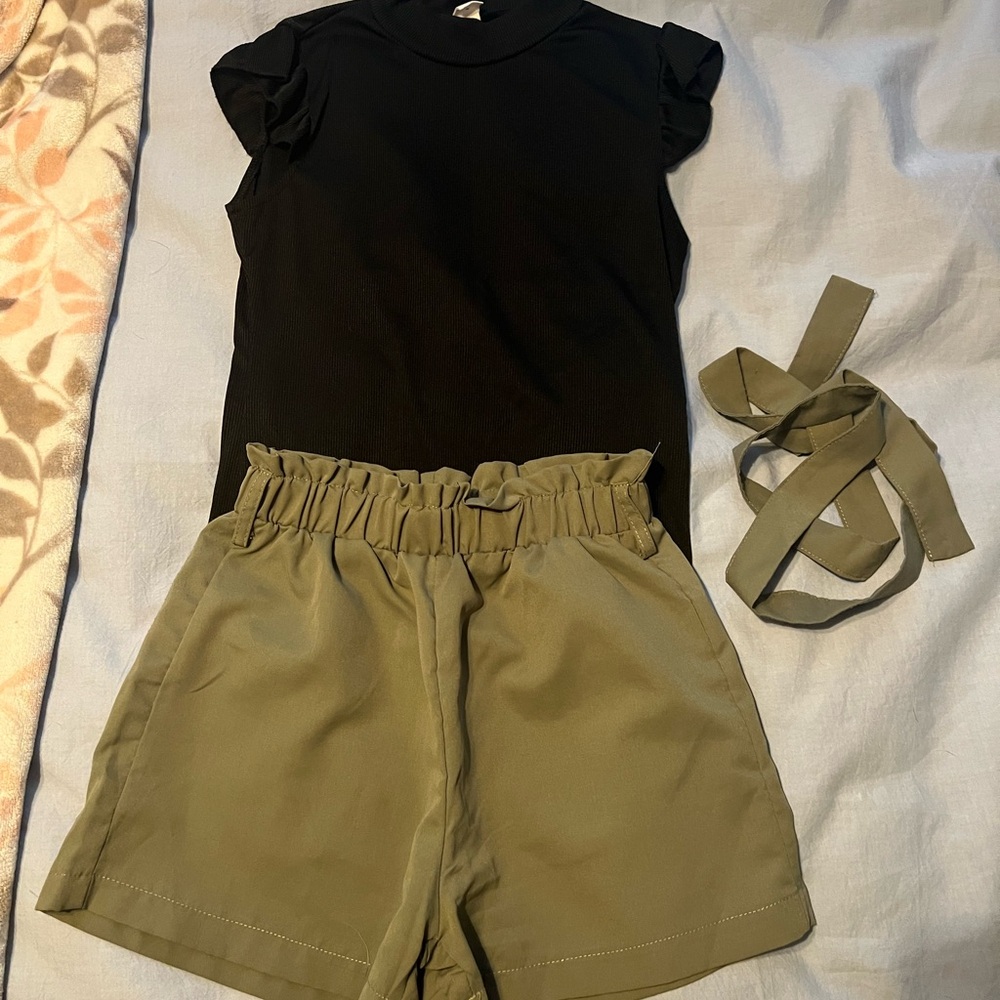 Olive Green girls shorts